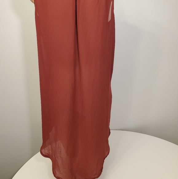 Cotton On Sheer Burgundy Sleeveless Top - Picture 2 of 4